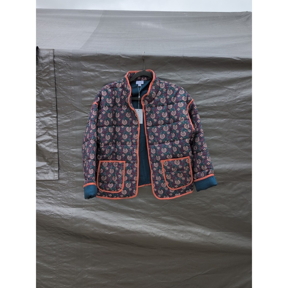 NEW Women's Blue Floral Quilted Jacket - Light Quilted Jacket‎ For Women S/M